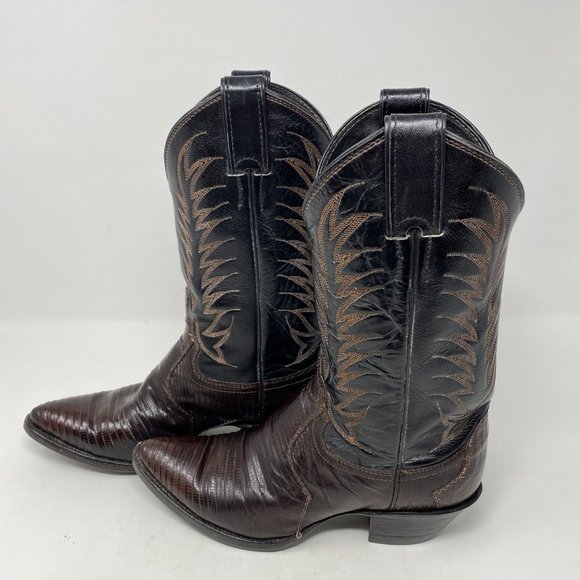 Justin Boots Shoes Justin Womens Brown Leather Western Boots Size